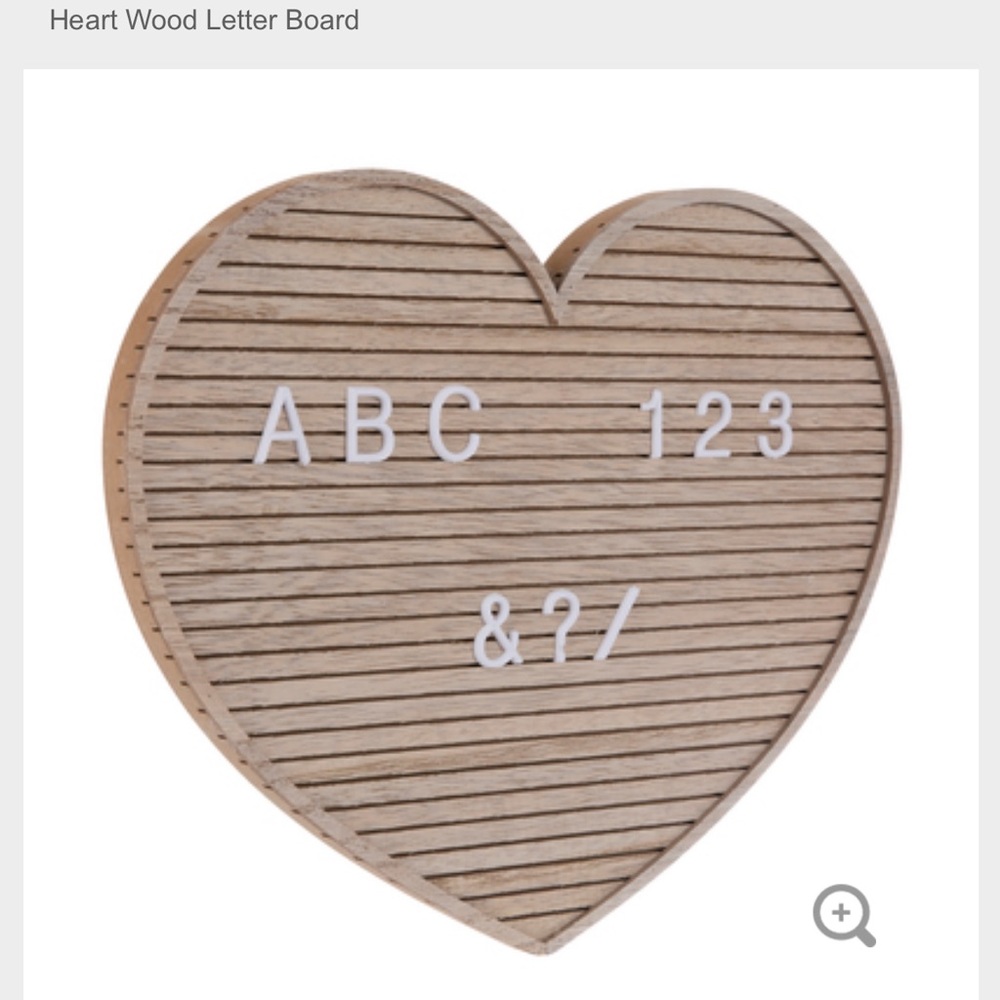 Heart Wood Letter Board